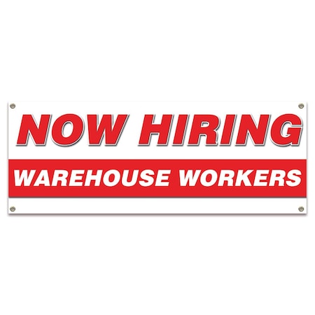 Signmission Now Hiring Warehouse Workers Banner Apply Inside Accepting Application Single Sided B-30321
